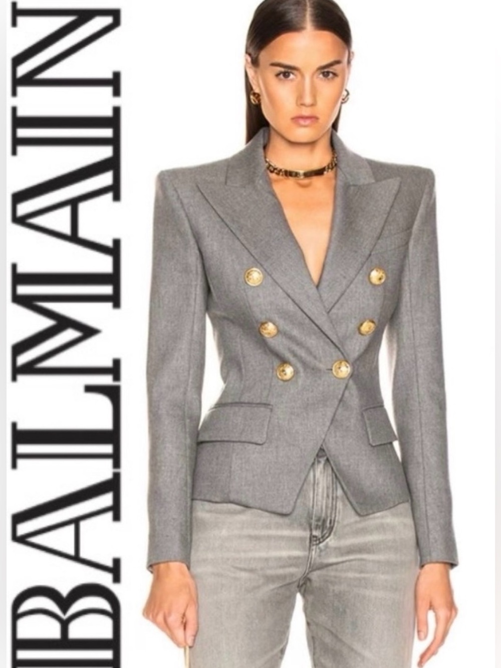 Balmain 🩶 Double Breasted 6 Button Blazer